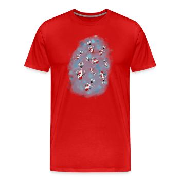 Koi Karpfen Teich Japan - Männer Premium Bio T-Shirt - Rot - Vorne - Damien (186cm)