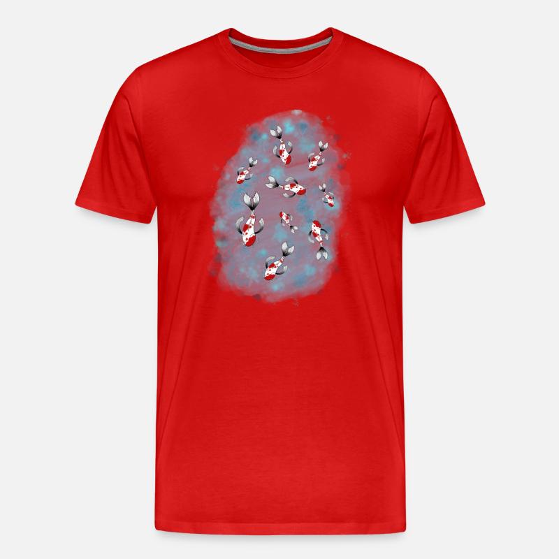 Koi Karpfen Teich Japan - Männer Premium Bio T-Shirt - Rot