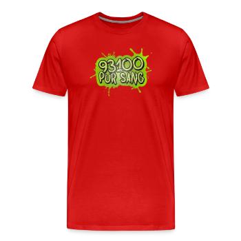 93100 PUR SANG - T-shirt bio Premium Homme - rouge - Devant - Damien (186cm)