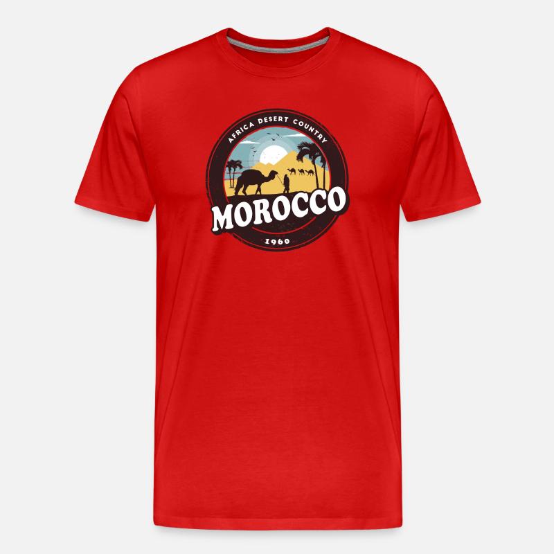 Marokko Kamel Wüsten Design / Geschenkidee - Männer Premium Bio T-Shirt - Rot