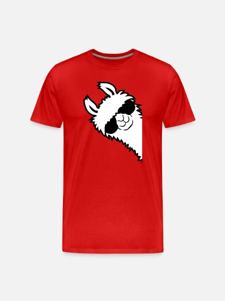Alpaca looks sideways - Men's Premium Organic T-Shirt - red