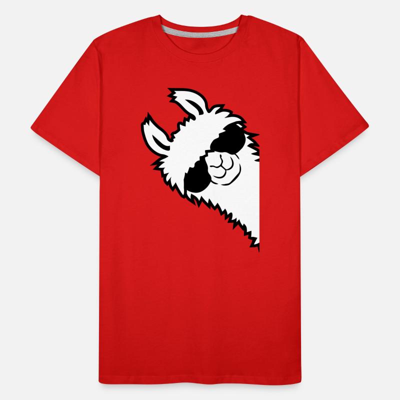 L'alpaga regarde de côté T-shirt bio Premium Homme