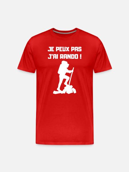 Je peux pas j'ai Rando (blanc) - T-shirt bio Premium Homme - rouge