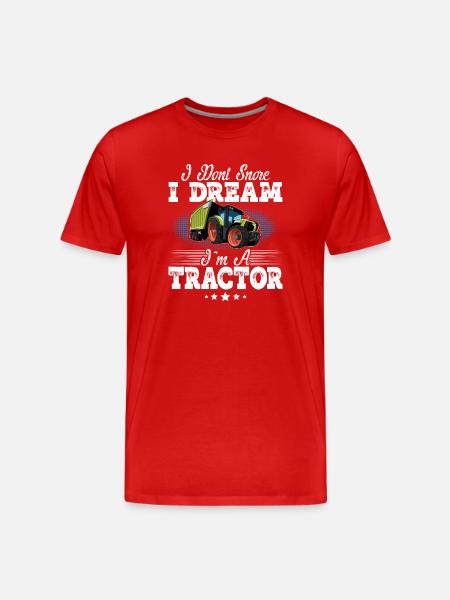 Tractor snoring funny saying - Men's Premium Organic T-Shirt - red