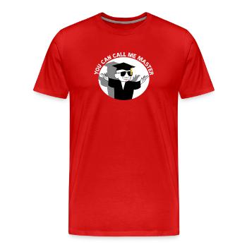 You Can Call Me Master Master Lächelnder Absolvent - Männer Premium Bio T-Shirt - Rot - Vorne - Damien (186cm)