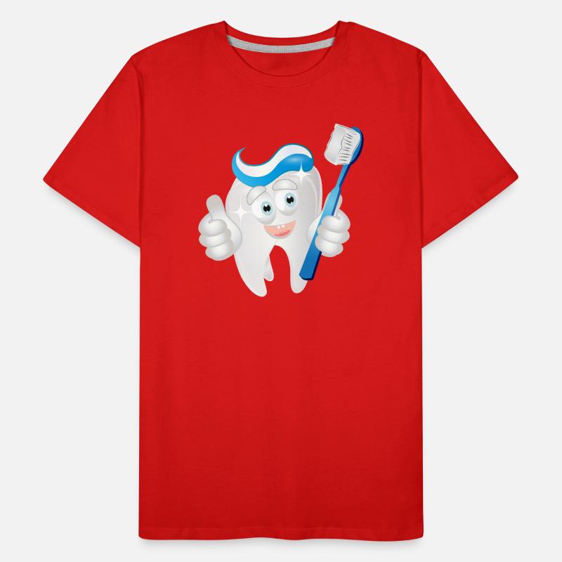 radiant white tooth with toothpaste as a comic Men's Premium Organic T-Shirt
