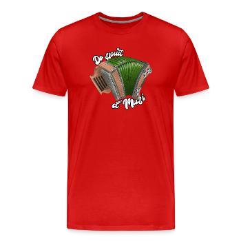 Styrian Harmonica Do spuit d'Musi | Ziach ON! - Men's Premium Organic T-Shirt - red - Front - Damien (186cm)