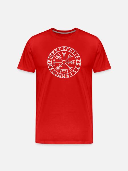 Viking Compass Vegvisir Viking Celts Germanic - Men's Premium Organic T-Shirt - red