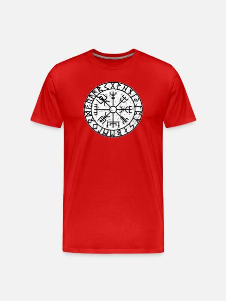 Viking Compass Vegvisir Viking Celts symbol - Men's Premium Organic T-Shirt - red