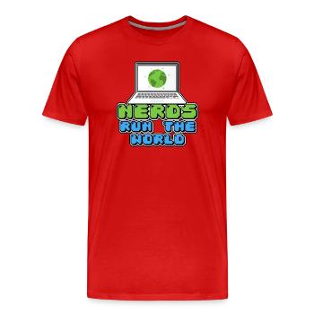 Nerds regieren die Welt - Männer Premium Bio T-Shirt - Rot - Vorne - Damien (186cm)