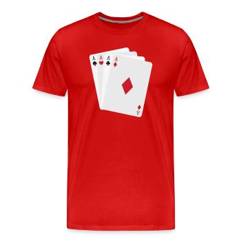 Quatre As Minimalistes - Männer Premium Bio T-Shirt - Rot - Vorne - Damien (186cm)