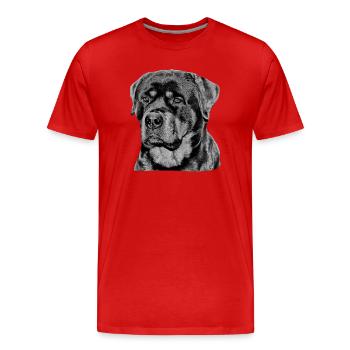 Rottweiler chien chien de garde chiens - T-shirt bio Premium Homme - rouge - Devant - Damien (186cm)