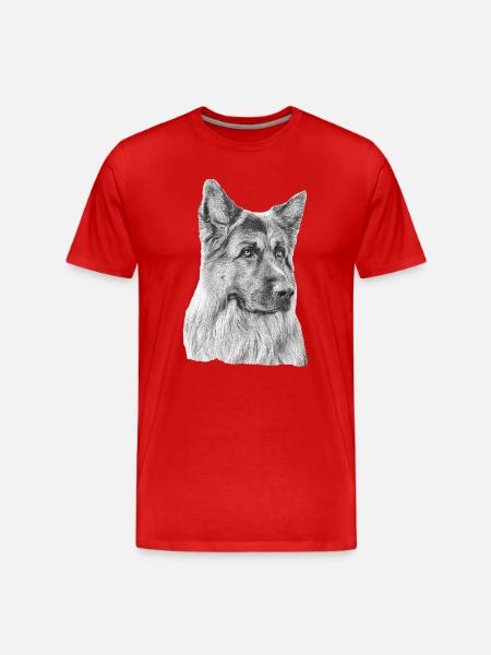 Old German Shepherd German Shepherd - Men's Premium Organic T-Shirt - red