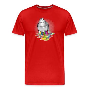 bombe de peinture et coulures - T-shirt bio Premium Homme - rouge - Devant - Damien (186cm)