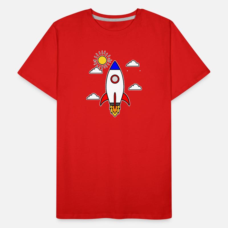 Lancement de l’école fusée vaisseau spatial début scolaire T-shirt bio Premium Homme