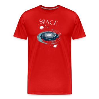 Space Weltraum - Men's Premium Organic T-Shirt - red - Front - Damien (186cm)