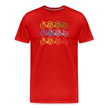 Vélo coloré vélos cool art cadeau - T-shirt bio Premium Homme - rouge - Devant - Damien (186cm)