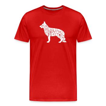 german shepherd - Men's Premium Organic T-Shirt - red - Front - Damien (186cm)