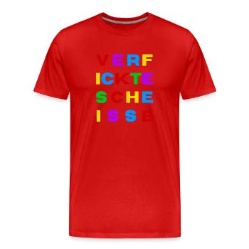 Putain de merde colorée - T-shirt bio Premium Homme - rouge - Devant - Damien (186cm)