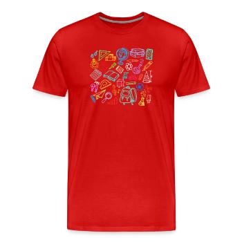 School Learning Timpani School Start School Start - Men's Premium Organic T-Shirt - red - Front - Damien (186cm)