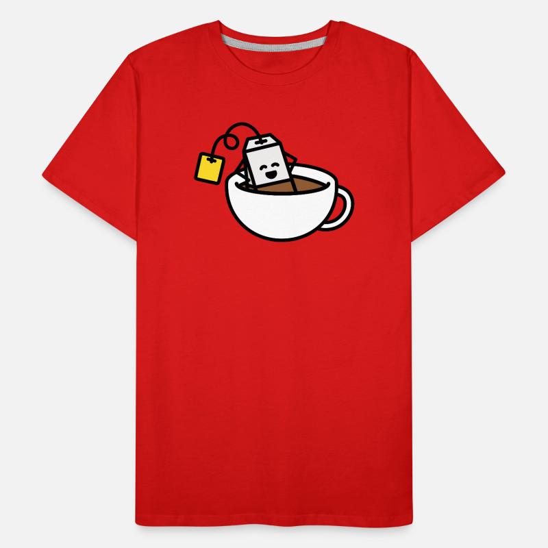 Funny tea bag in teacup bath Tea lover Tea drinker Men's Premium Organic T-Shirt