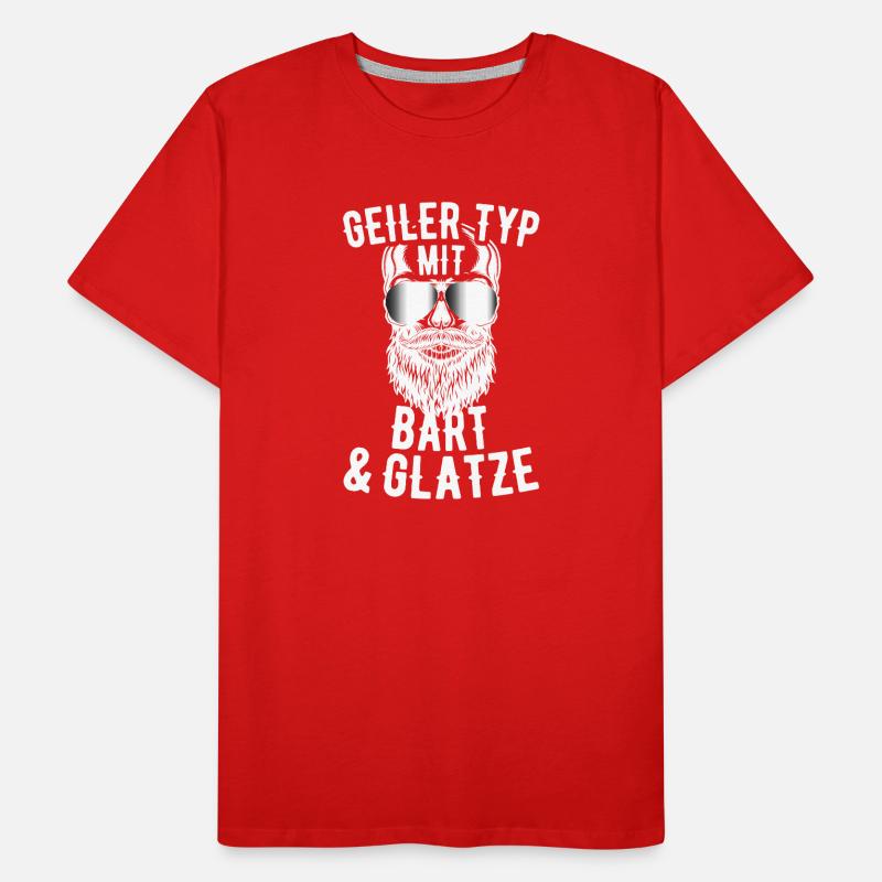 Geiler Typ Mit Bart & Glatze Glatzkopf Bartträger Männer Premium Bio T-Shirt