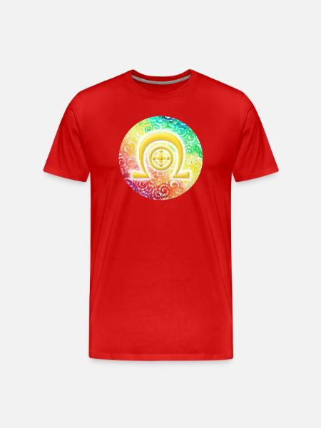 Regenbogen-Dimensionssymbol Heilung - Sonja Ariel - Männer Premium Bio T-Shirt - Rot