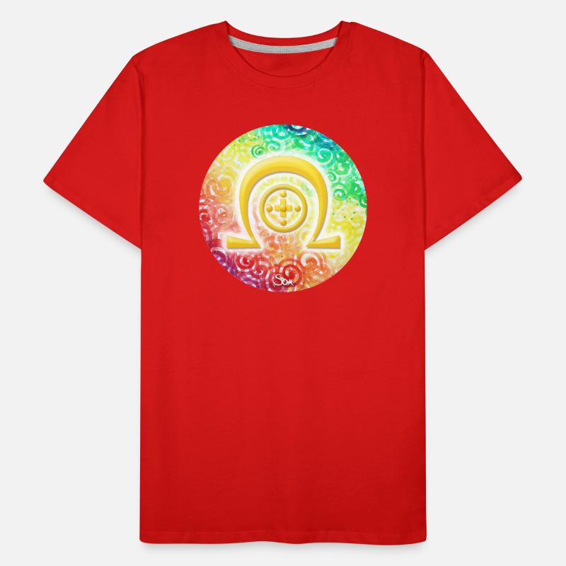 Regenbogen-Dimensionssymbol Heilung - Sonja Ariel Männer Premium Bio T-Shirt