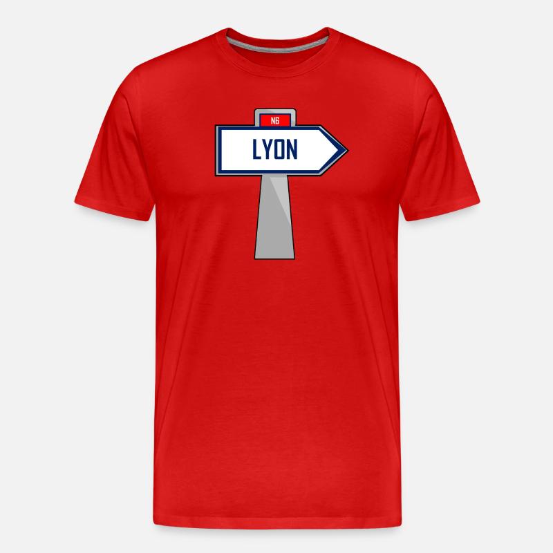 Lyon Direction - Männer Premium Bio T-Shirt - Rot