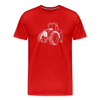 Traktor Landwirt Bauer Auto Wirtschaft Grafik icon - Männer Premium Bio T-Shirt - Rot - Vorne - Damien (186cm)
