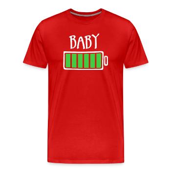 Aus Batterien - Baby (dunkel) - Männer Premium Bio T-Shirt - Rot - Vorne - Damien (186cm)
