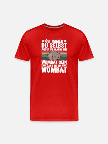 Wombat - Männer Premium Bio T-Shirt - Rot