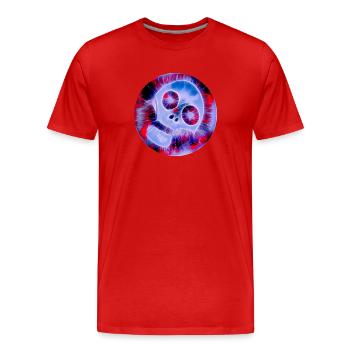 Skull neon - Men's Premium Organic T-Shirt - red - Front - Damien (186cm)