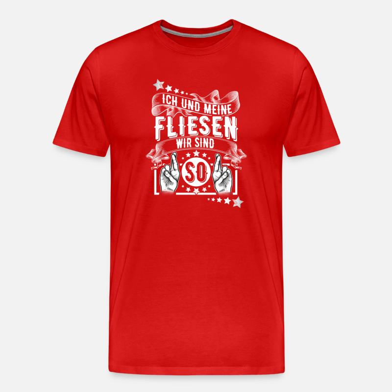 Fliesenleger - Männer Premium Bio T-Shirt - Rot