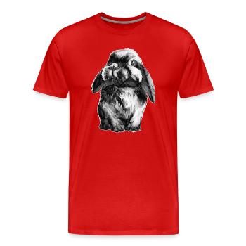 Rabbit Schlapohr - Men's Premium Organic T-Shirt - red - Front - Damien (186cm)