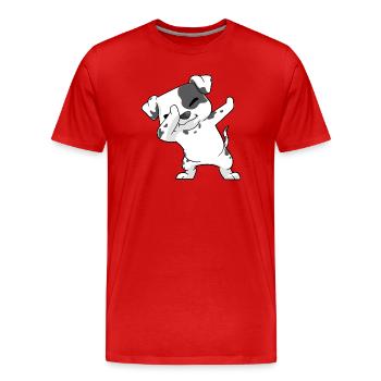Kawaii dalmate - T-shirt bio Premium Homme - rouge - Devant - Damien (186cm)