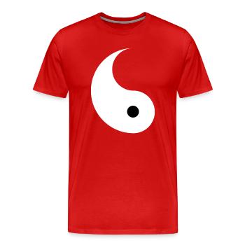 Geteiltes Ying und Yang Zeichen für Paare Yin Yan - Männer Premium Bio T-Shirt - Rot - Vorne - Damien (186cm)