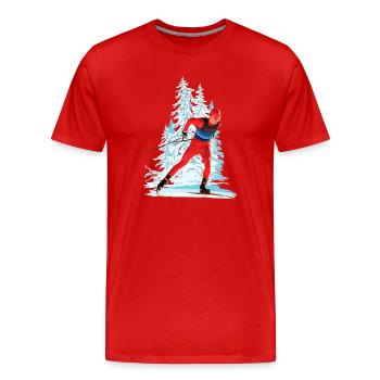 Cross - Men's Premium Organic T-Shirt - red - Front - Damien (186cm)
