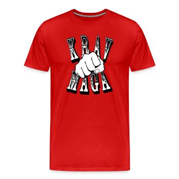 Krav Maga Schlag - Männer Premium Bio T-Shirt - Rot - Vorne - Damien (186cm)