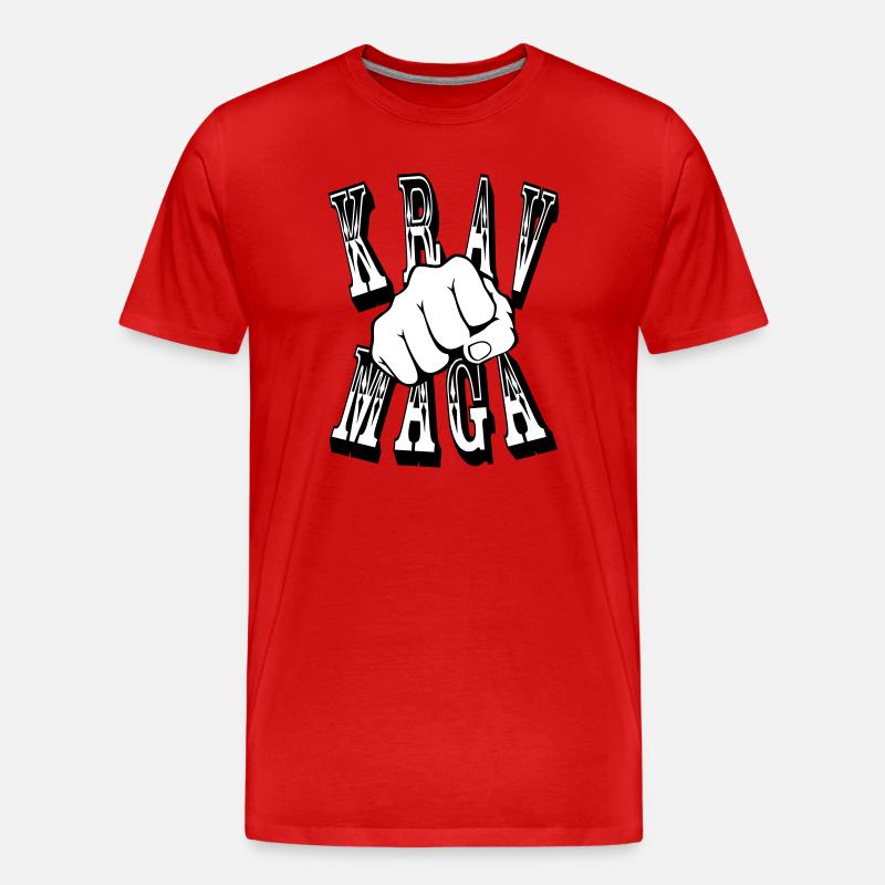 Krav Maga Schlag - Männer Premium Bio T-Shirt - Rot
