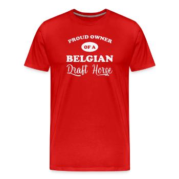 Proud Belgian Draft Horse Owner - Men's Premium Organic T-Shirt - red - Front - Damien (186cm)