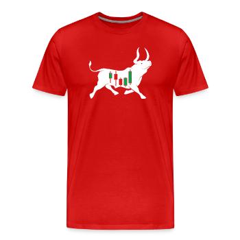 Bulletins d’actions - T-shirt bio Premium Homme - rouge - Devant - Damien (186cm)