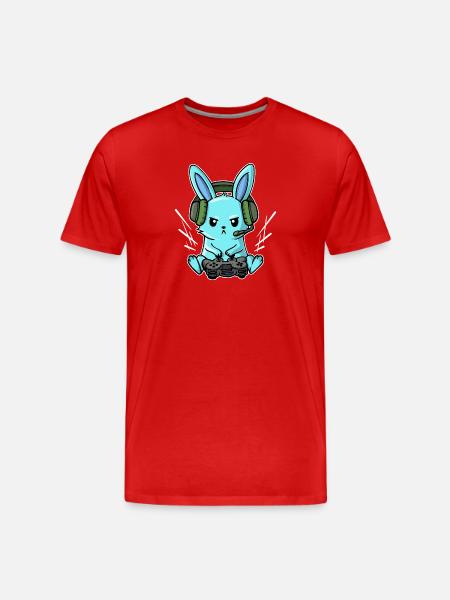 Gamer Headset Controller Joystick Zocker - Men's Premium Organic T-Shirt - red