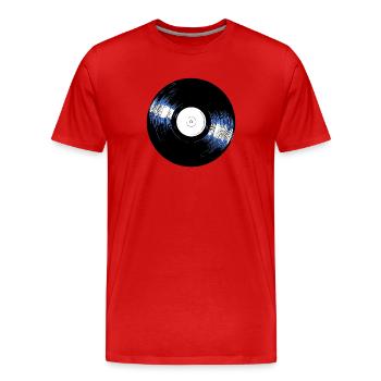Vinyle - T-shirt bio Premium Homme - rouge - Devant - Damien (186cm)