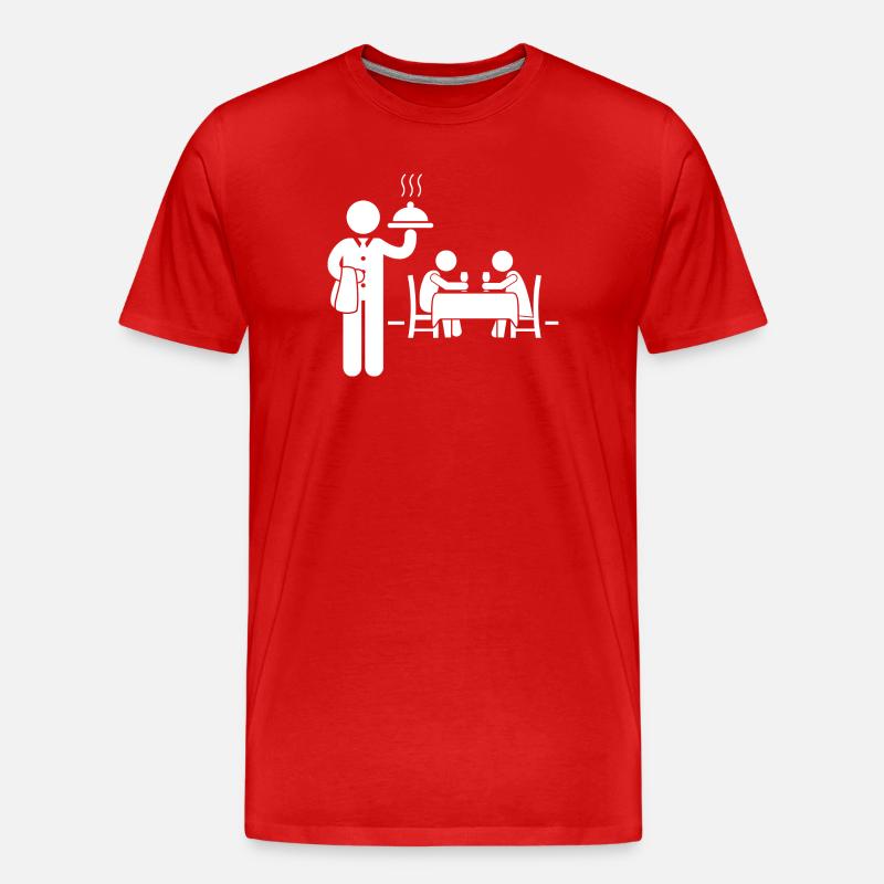 Kellnerin Kellner - Männer Premium Bio T-Shirt - Rot