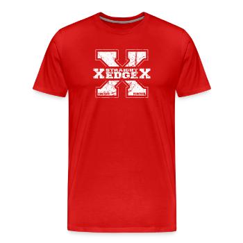 Straight Edge Schriftzug Für Straight Edger Life - Männer Premium Bio T-Shirt - Rot - Vorne - Damien (186cm)