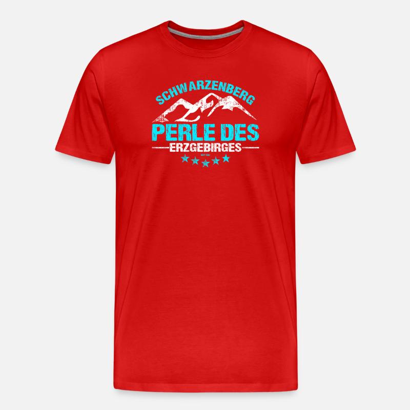 Perle des Erzgebirges - Männer Premium Bio T-Shirt - Rot