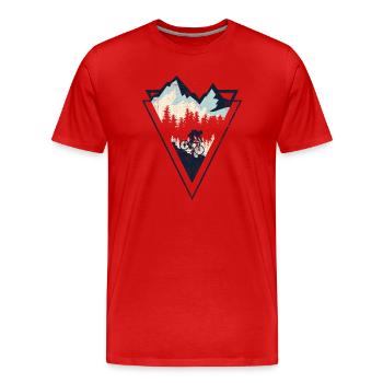 Alpine MTB Crest - Männer Premium Bio T-Shirt - Rot - Vorne - Damien (186cm)