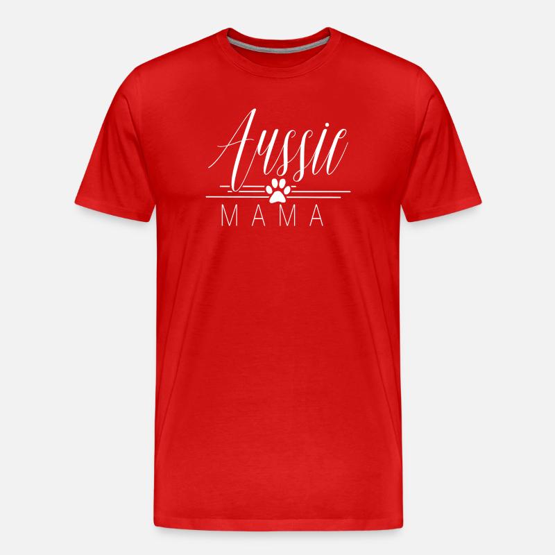 Australian Shepherd Aussie Mama - Männer Premium Bio T-Shirt - Rot