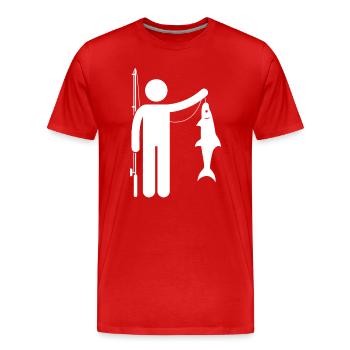 Pêche pêche pêche pêche pêche sportive pêche - T-shirt bio Premium Homme - rouge - Devant - Damien (186cm)